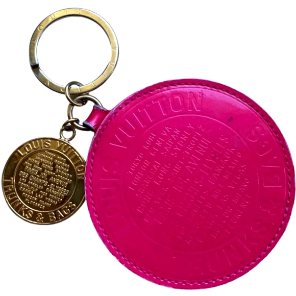 Louis Vuitton Trunks & Bags Leather Keychain Bag Charm in Rose Pop